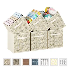 Opvouwbare stoffen opbergdozen kubusorganizers met handvatten voor kleding en speelgoed