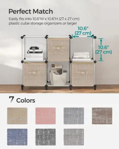 Foldable fabric storage bin cube basket with handle for closet organizer 27x27cm 7 colors