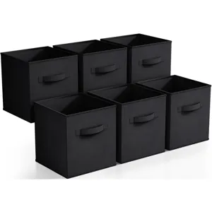 Foldable Fabric Storage Box With Handle Open Bin For Wardrobe Closet Clothes Organizer Home Living Room Storage Container