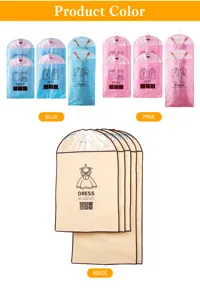 Housse de vêtement anti-poussière sac de rangement suspendu pour costume penderie armoire
