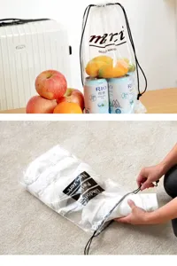 Sacs de rangement transparents en PVC imperméables avec cordon 5pcs pour vêtements