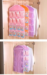 Hangende kastenorganizer voor ondergoed en sokken met meerdere doorzichtige zakken voor opber.
