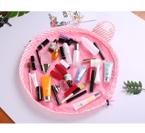 Lazy cosmetic bag large capacity waterproof makeup pouch travel toiletry organizer for women