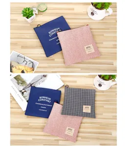 Canvas zipper coin purse minimalist mini wallet cute storage pouch for women daily use