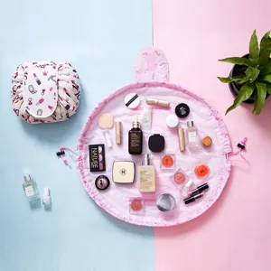 Large Capacity Waterproof Lazy Cosmetic Bag Drawstring Travel Toiletry Organizer Pouch Makeup Storage Bag For Women