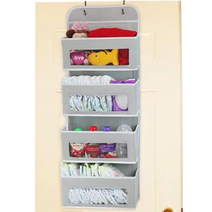 Organisateur suspendu de porte avec 4 fenêtres transparentes sac de rangement pour bébé
