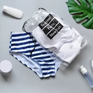 Lot de 5 sacs de rangement étanches en PVC transparent avec cordon pour voyage et sous-vêtements.