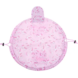 Pink unicorn lazy cosmetic bag with drawstring, large capacity waterproof makeup pouch for travel.