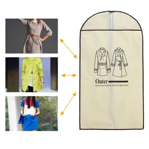 Housse de vêtement suspendue non tissé sac de rangement pour manteaux costumes armoire
