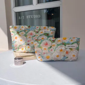 Large capacity oil painting makeup bag for travel, cosmetics and skincare storage pouch.