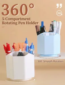 360-Grad drehbarer Stiftehalter Mehrfachgitter Schreibtisch Organizer fur Buro.