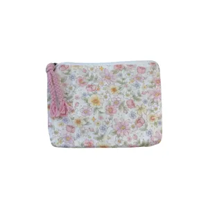 Floral zipper coin purse portable cosmetic makeup storage bag cute small pouch for women