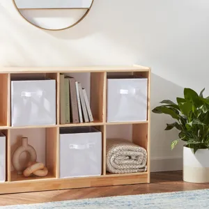 Foldable fabric storage box cube organizer bin for closet shelf wardrobe home organization