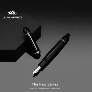Jinhao X159 zakelijke vulpen met grote penpunt en schroefdop in een klassieke zwarte uitvoering.