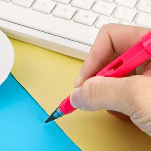 Eternal inkless pencil with bright pink body, no sharpening needed, durable writing tool.