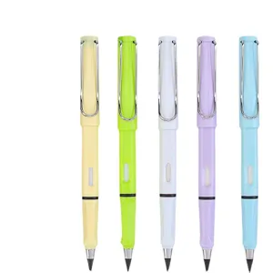 Colorful eternal pencil inkless writing pen with metal clip student art stationery school set