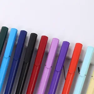 Colorful plastic ballpoint pens macaron office promotional pens smooth writing stationery