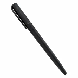 Black plastic twist ballpoint pen for office desk advertising promotional business supply