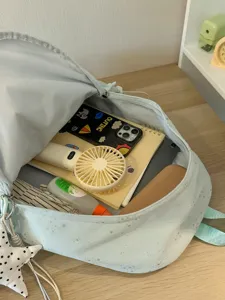 Mochila escolar bonita con diseño de estrellas para niñas, gran mochila informal diaria.