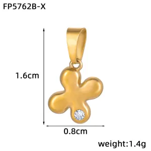 Detailed size view of the 3D puffy letter pendant, highlighting 1.6cm height and 1.4g weight.