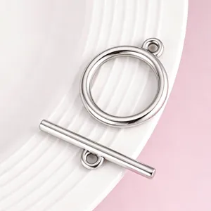 Polished Stainless Steel Large OT Toggle Clasp Round Mirror Surface Connecting Findings For DIY Jewelry Bracelet Necklace Making Findings
