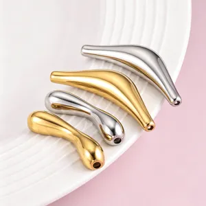 Stainless steel lava curved drop pendant detail for DIY jewelry necklace accessories