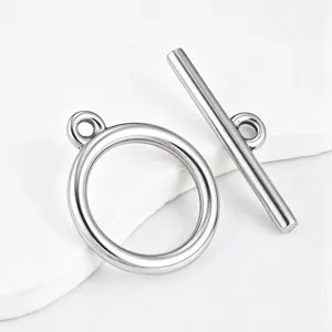 Stainless steel polished OT toggle clasp for DIY handmade bracelets and necklaces detailing.