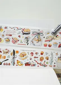 Cute dessert cup washi tape set decorative PET sticker for creative journaling and scrapbooking.