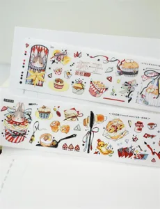Cute rabbit dessert theme PET washi tape for journaling, scrapbooking and craft decoration.