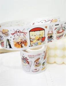 Cute rabbit sweet dessert washi tape for journal decoration, pretty DIY collage masking tape.