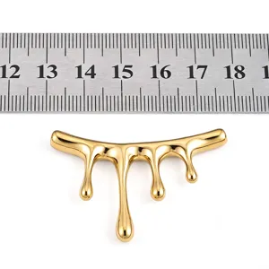 Stainless steel lava dual hole curved tube pendant DIY handmade jewelry accessory pearl necklace