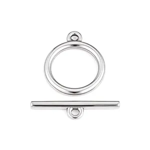 Stainless steel polished round OT clasp for DIY jewelry making, bracelet and necklace connector.