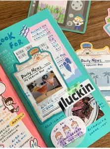 Cute oil pastel style memo pads set adhesive sticky notes stationery for daily journaling scrapbooking