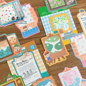 Cute Oil Pastel Shaped Sticky Notes Creative Decorative Memo Pads Hand Ledger Stationery Paper For Office School