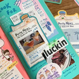 Cute oil pastel style memo pads and journal sticky notes for planner and stationery lovers.