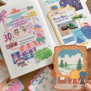 Zhuodawang oil pastel series daily record memo cute journaling decorative stickers set