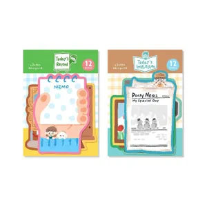 Cute oil pastel sticky notes memo pad set, creative diary planner decorative stationery