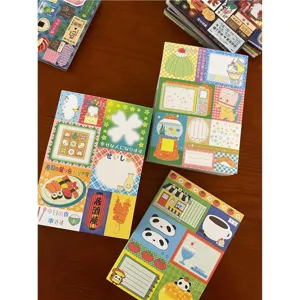 Bloc-Notes Patchwork Vintage Matériel de Journaling Style Japonais Mignon Papier à Notes Décoratif Papeterie de Journal