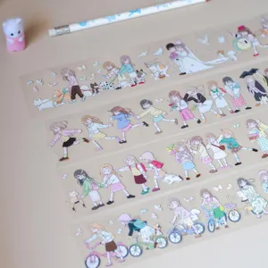 Detailaufnahme der niedlichen Original Illustrations Washi Tape Rolle fur kreatives Basteln.