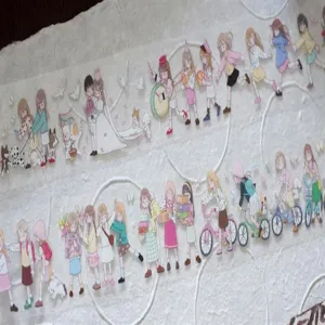 Süße originale Illustration Washi Tape dekorative Aufkleber für Tagebuch DIY Basteln.