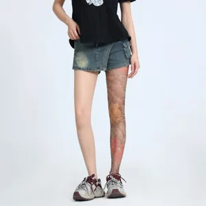 Summer thin tattoo printed tights sexy high elastic pantyhose for women fashion trend