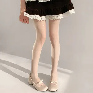 Sheer shimmering pantyhose for women, ultra-thin glossy leg-beautifying summer tights.