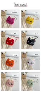 Bolso bandolera de gato lindo de dibujos animados de cuero PU para niños pequeño bolso