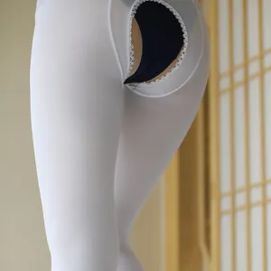 Sexy Women Open Crotch Pantyhose Thin Nylon Tights High Elasticity Sheer Stockings Lingerie For Dating Bedroom Nightwear