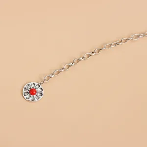 Vintage silver flower waist chain gothic body chain alloy fashion jewelry for women stylish belt