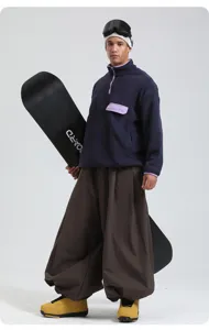 Waterproof windproof baggy wide leg snow pants for men and women winter active sports