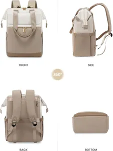 Mehrwinkel-Details des großen Damen-Rucksacks, stilvolles Farbdesign für Reise und Alltag.