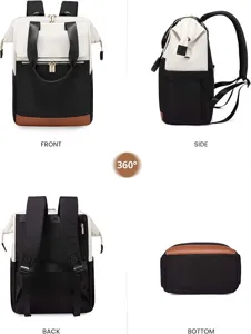 Damen Laptop Rucksack grosse Kapazitaet Reise Freizeit Tagesrucksack Multi-Winkel-Ansicht