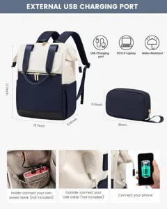 Grosse kapazitat damen laptop rucksack usb ladeanschluss wasserdicht reise tasche