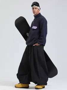 Unisex Loose Wide-Leg Ski Pants Waterproof Windproof Professional High Waist Snowboard Trousers For Men Women Outdoor Winter Sports